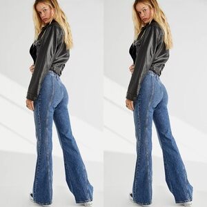 Free People We The Free Florence Flare Jeans in Blue